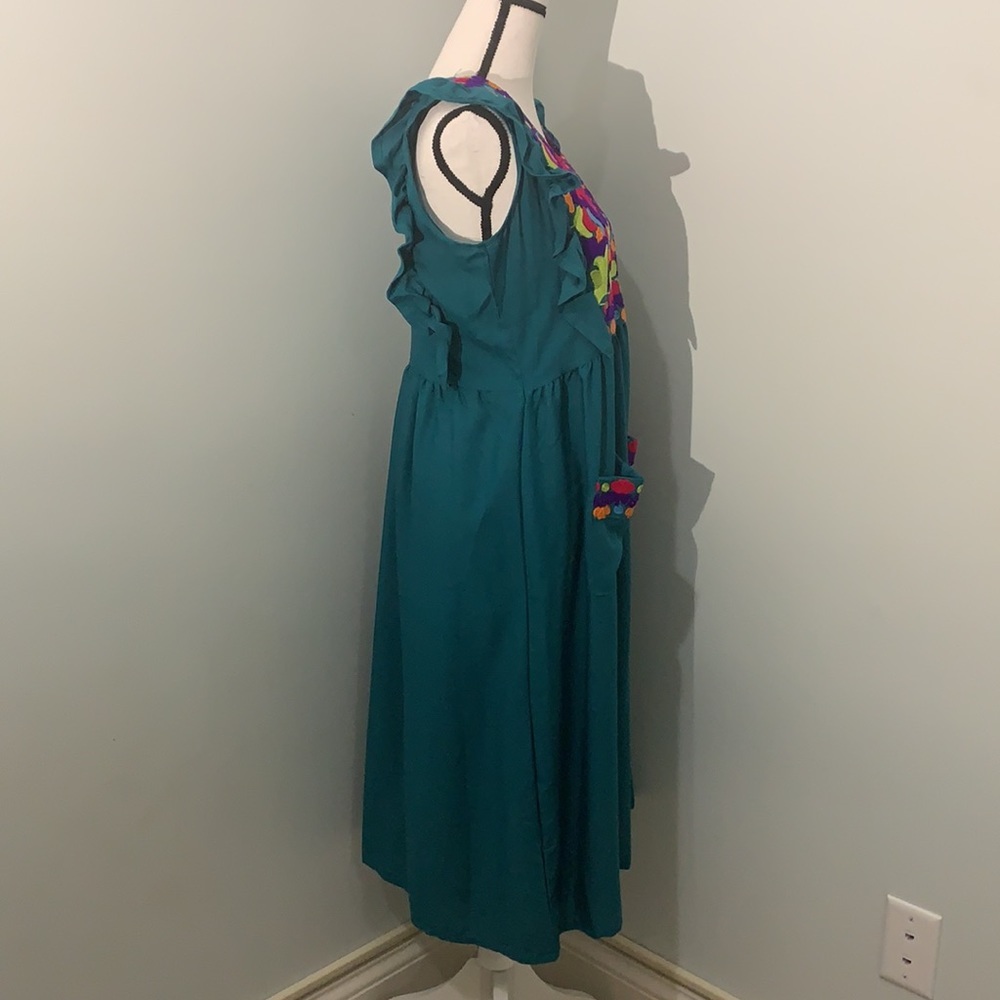 Embroidered Egyptian Sleeveless Dress size S Hand Made - Picture 5 of 10